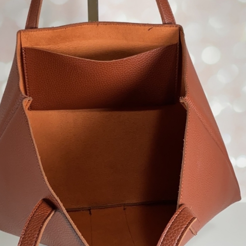Vince Camuto Tan and Black Leather Tote - Picture 7 of 8